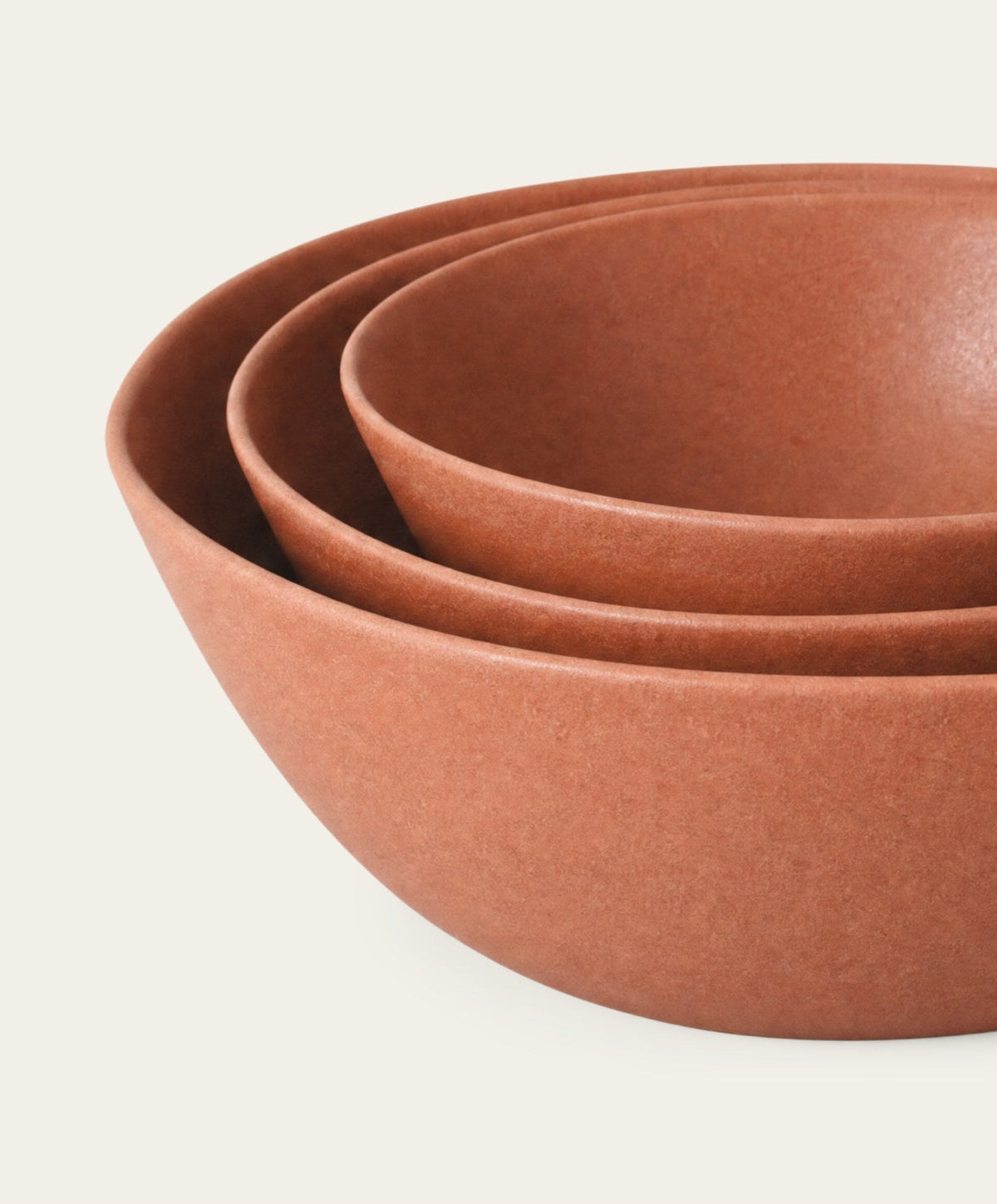 Nested Serving Bowls by Fable Home, shown in Canyon Clay.