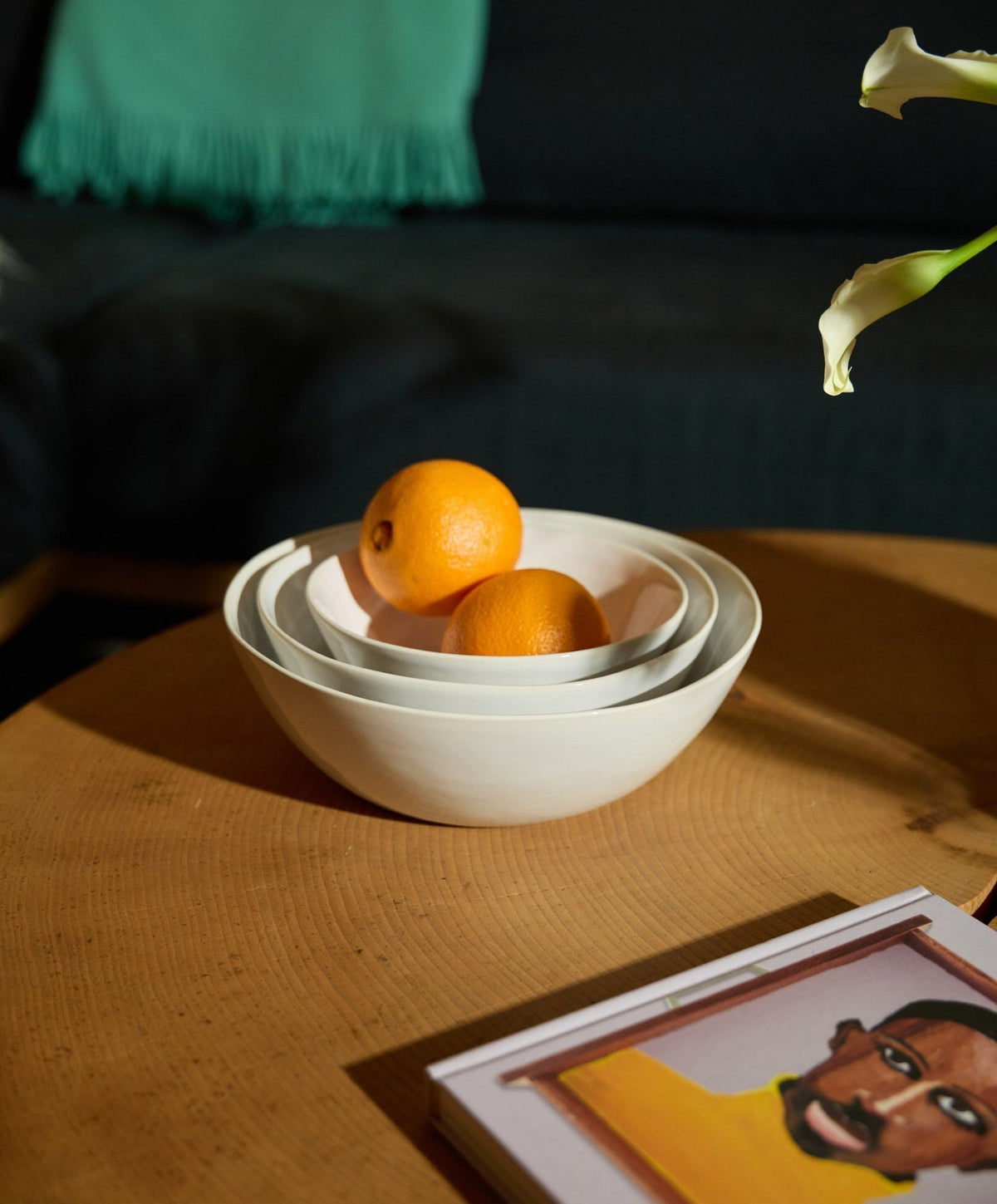 Nested Serving Bowls by Fable Home, shown in Pearl White.