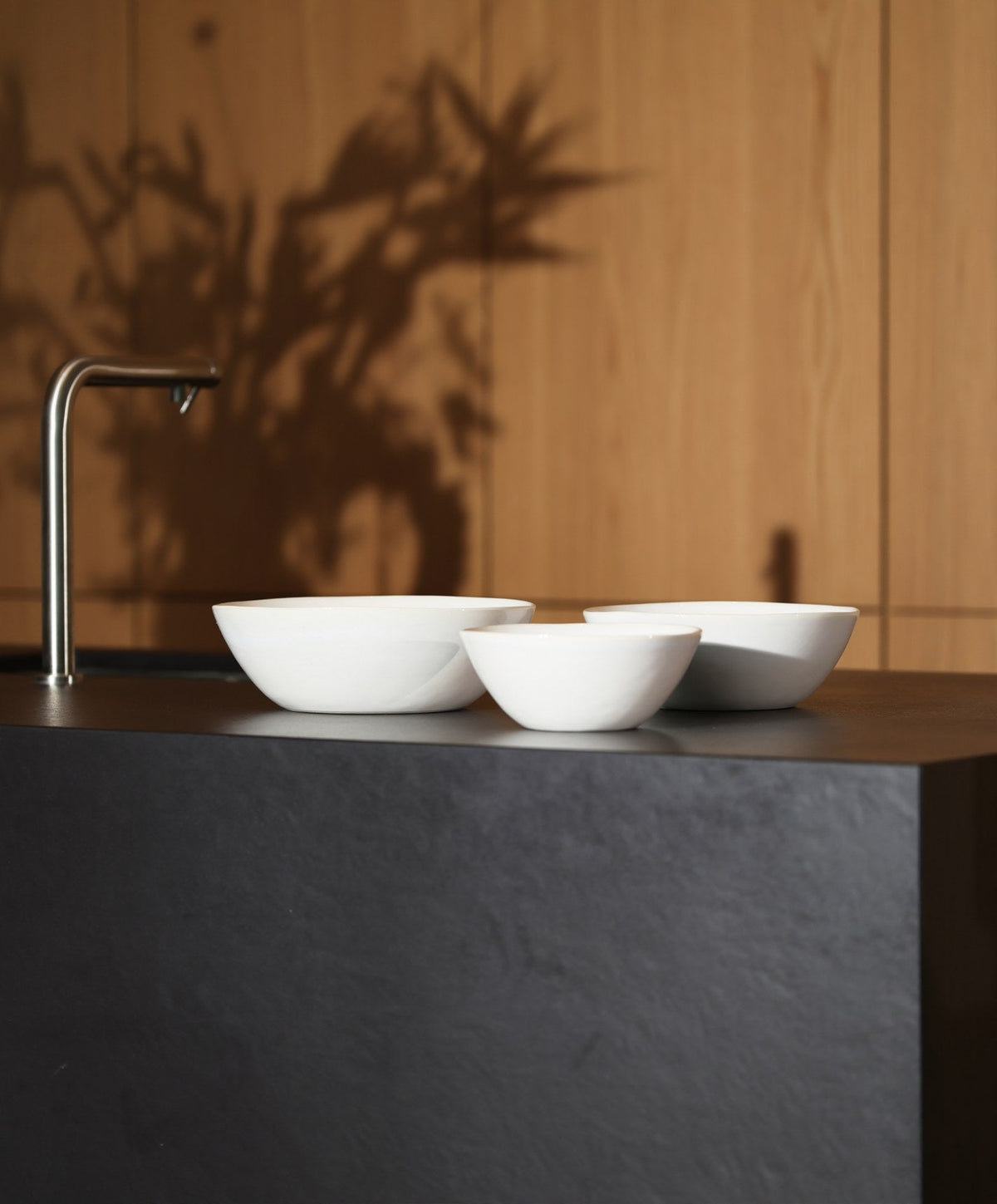 Nested Serving Bowls by Fable Home, shown in Pearl White.
