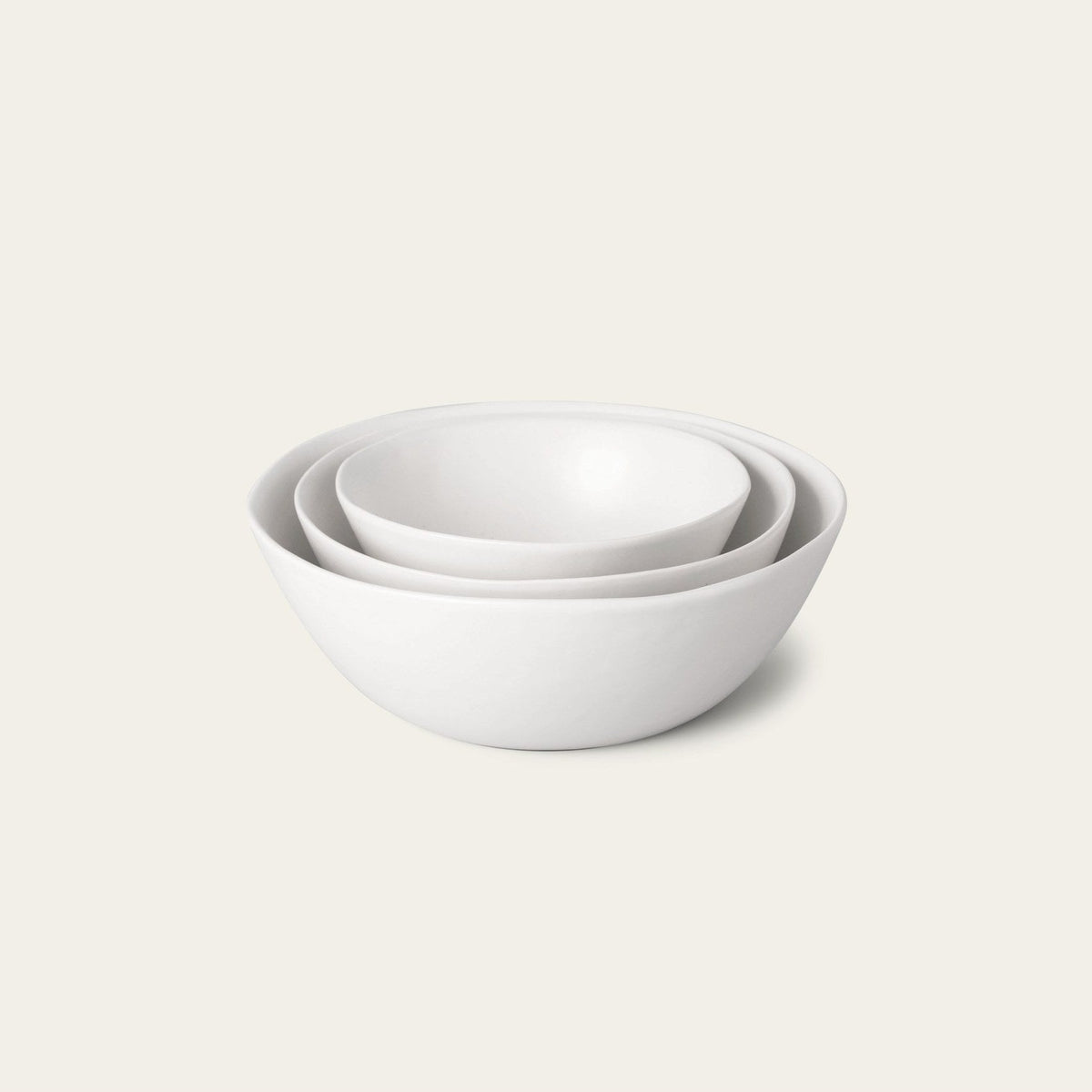 Nested Serving Bowls by Fable Home, shown in Cloud White.