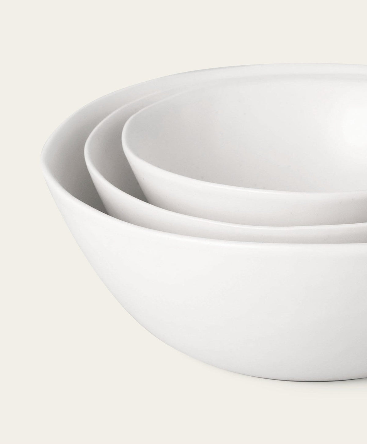 Nested Serving Bowls by Fable Home, shown in Cloud White.