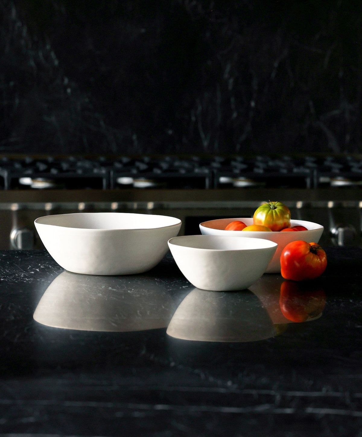 Nested Serving Bowls by Fable Home, shown in Cloud White.