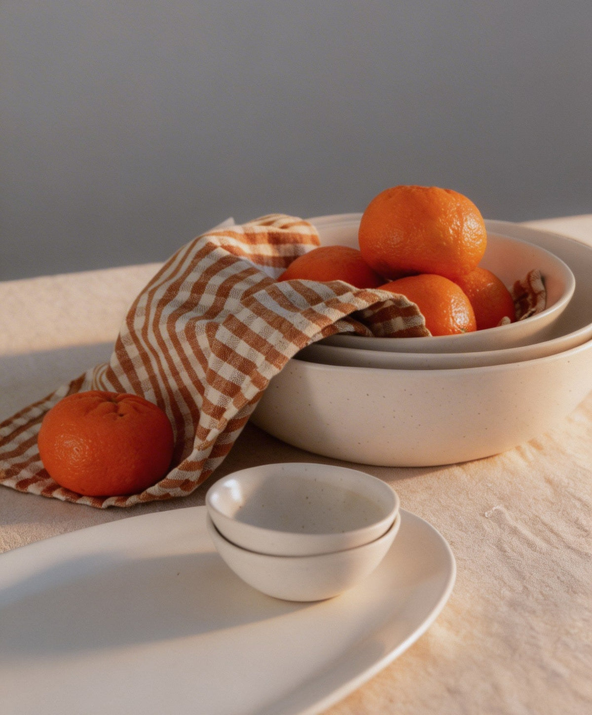 Nested Serving Bowls by Fable Home, shown in Cloud White.