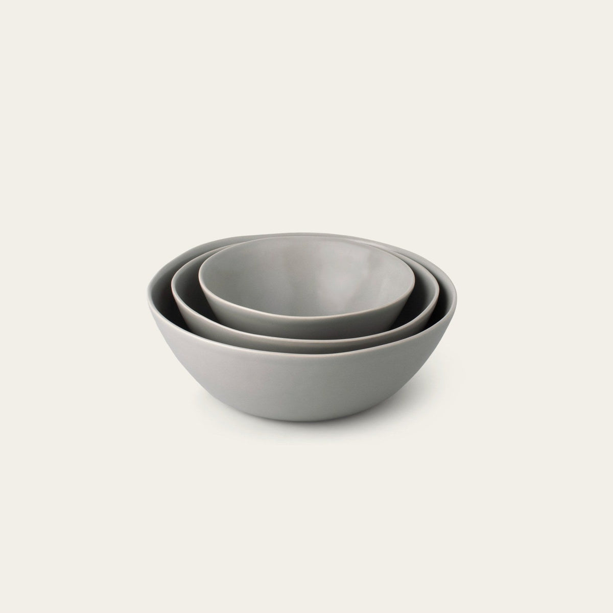 Nested Serving Bowls by Fable Home, shown in Dove Gray.