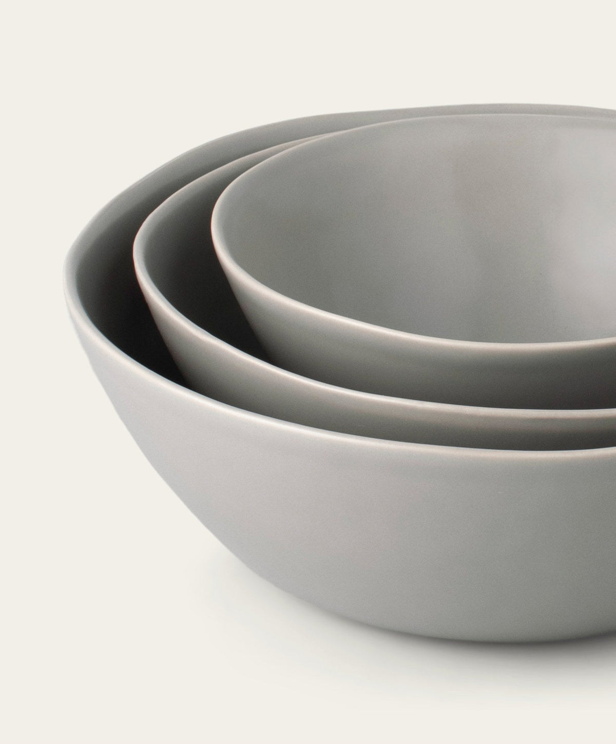 Nested Serving Bowls by Fable Home, shown in Dove Gray.