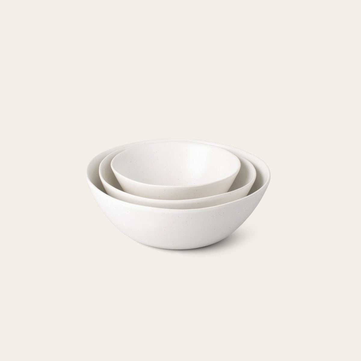 Nested Serving Bowls by Fable Home, shown in Speckled White.