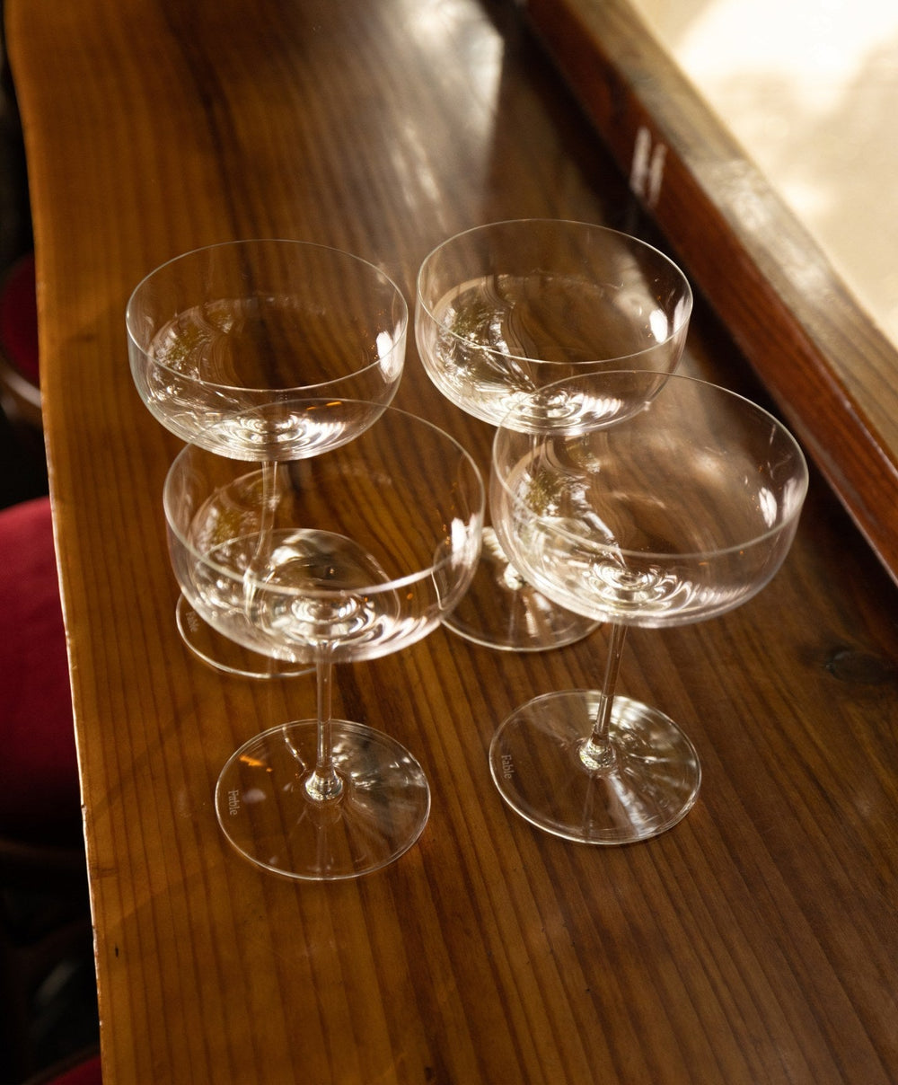 Coupe Glasses Pro by Fable Home, shown in Clear.