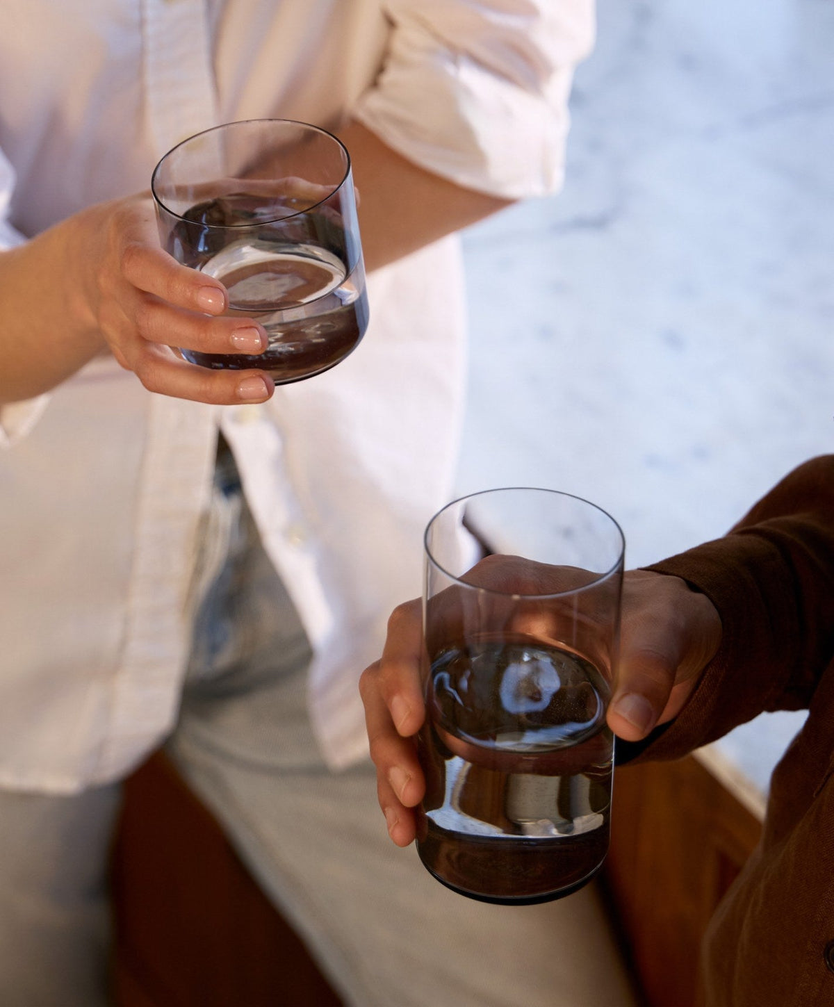 Glassware Set Pro by Fable Home, shown in Smoke Gray.