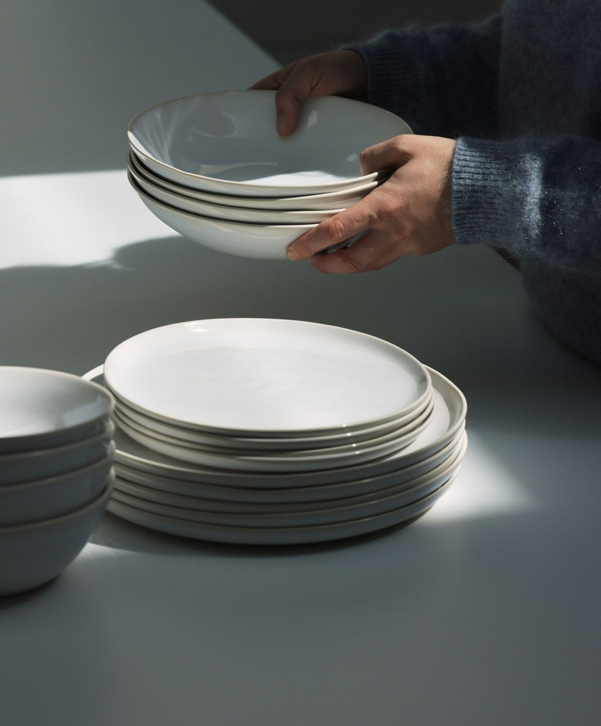 Salad Plates by Fable Home, shown in Pearl White.