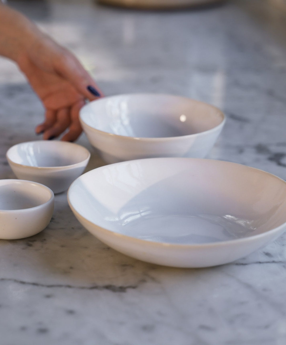 Pasta Bowls by Fable Home, shown in Pearl White.