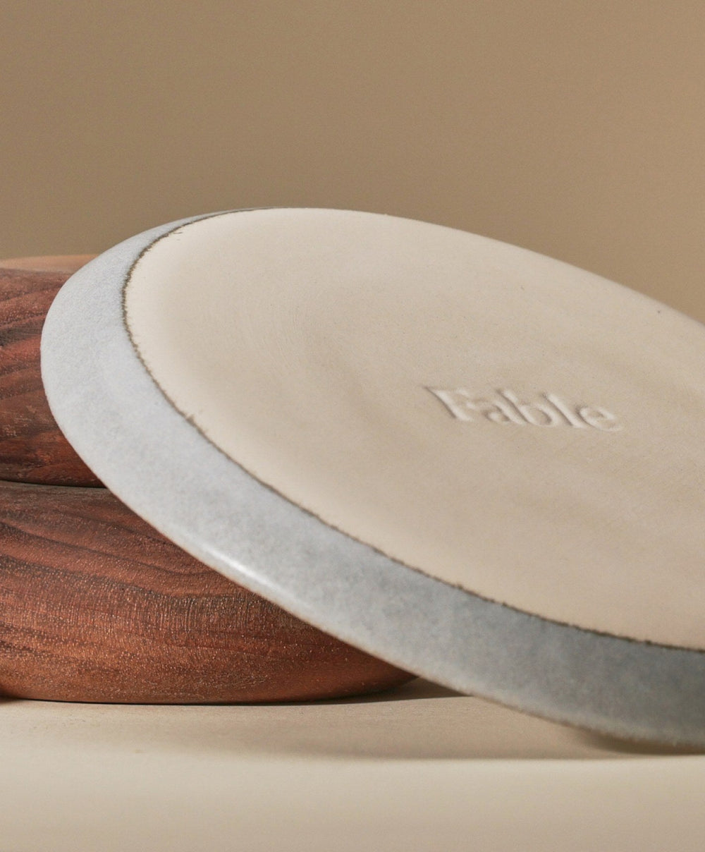 Lunch Plates by Fable Home, shown in Stone Blue.