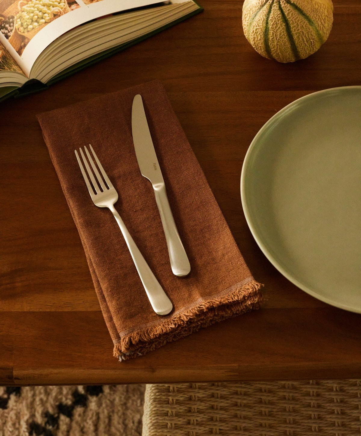 Flatware Set by Fable Home, shown in Matte Silver.