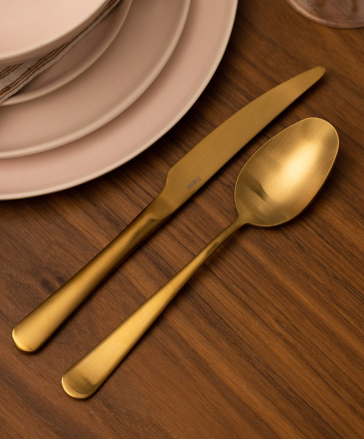 Flatware Set by Fable Home, shown in Matte Gold.
