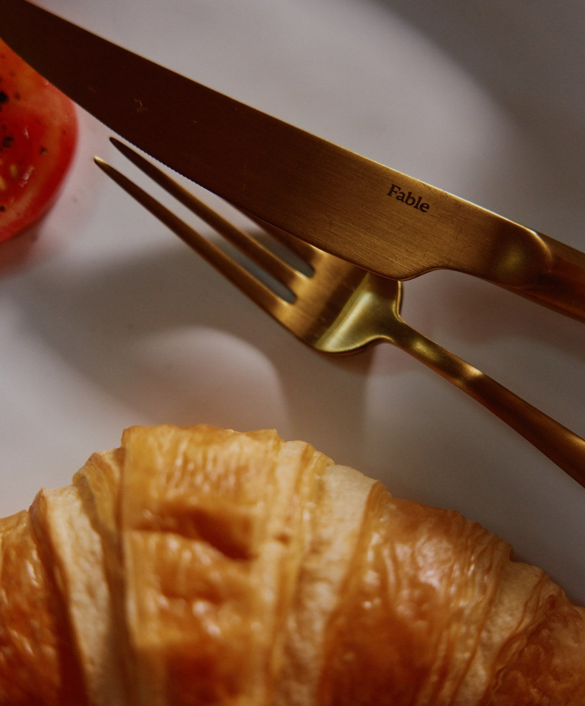 Flatware Set by Fable Home, shown in Matte Gold.