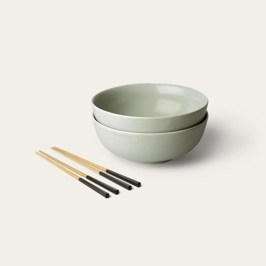 Ramen set bundles by Fable Home, in a beachgrassgreen/ashblack color. – #beachgrassgreen/ashblack