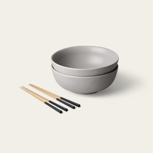 Ramen set bundles by Fable Home, in a dovegray/ashblack color. – #dovegray/ashblack