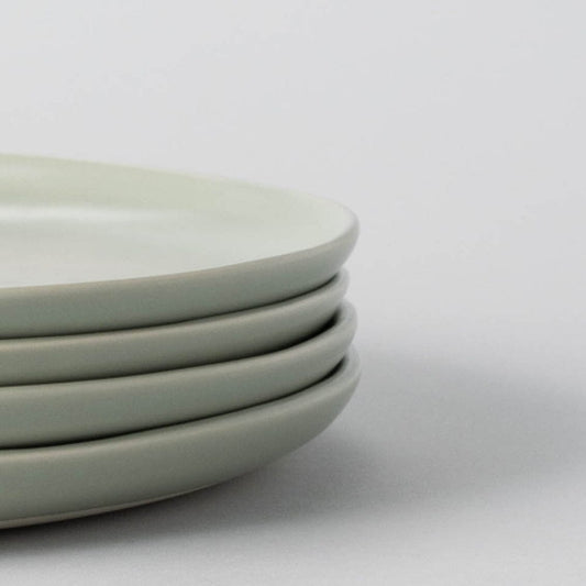 Salad plates dinnerware by Fable Home, shown in a beachgrassgreen finish. – #beachgrassgreen