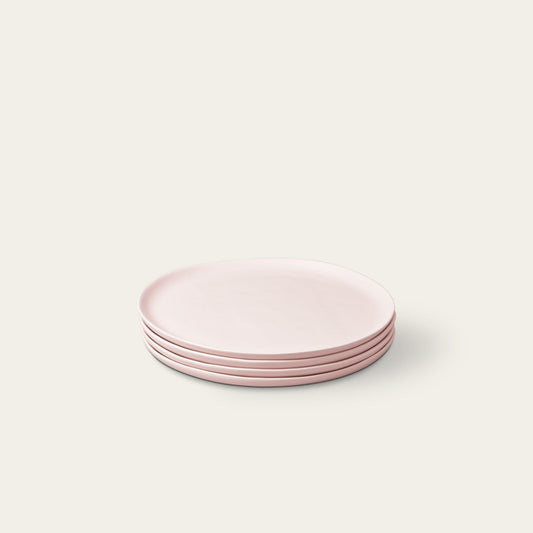 Salad plates dinnerware by Fable Home, shown in a blushpink finish. – #blushpink