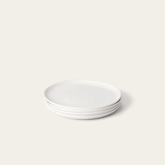 Salad plates dinnerware by Fable Home, shown in a cloudwhite finish. – #cloudwhite