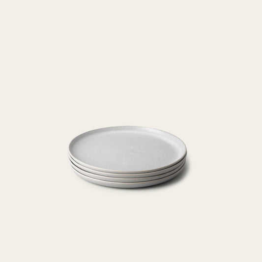 Salad plates dinnerware by Fable Home, shown in a stoneblue finish. – #stoneblue