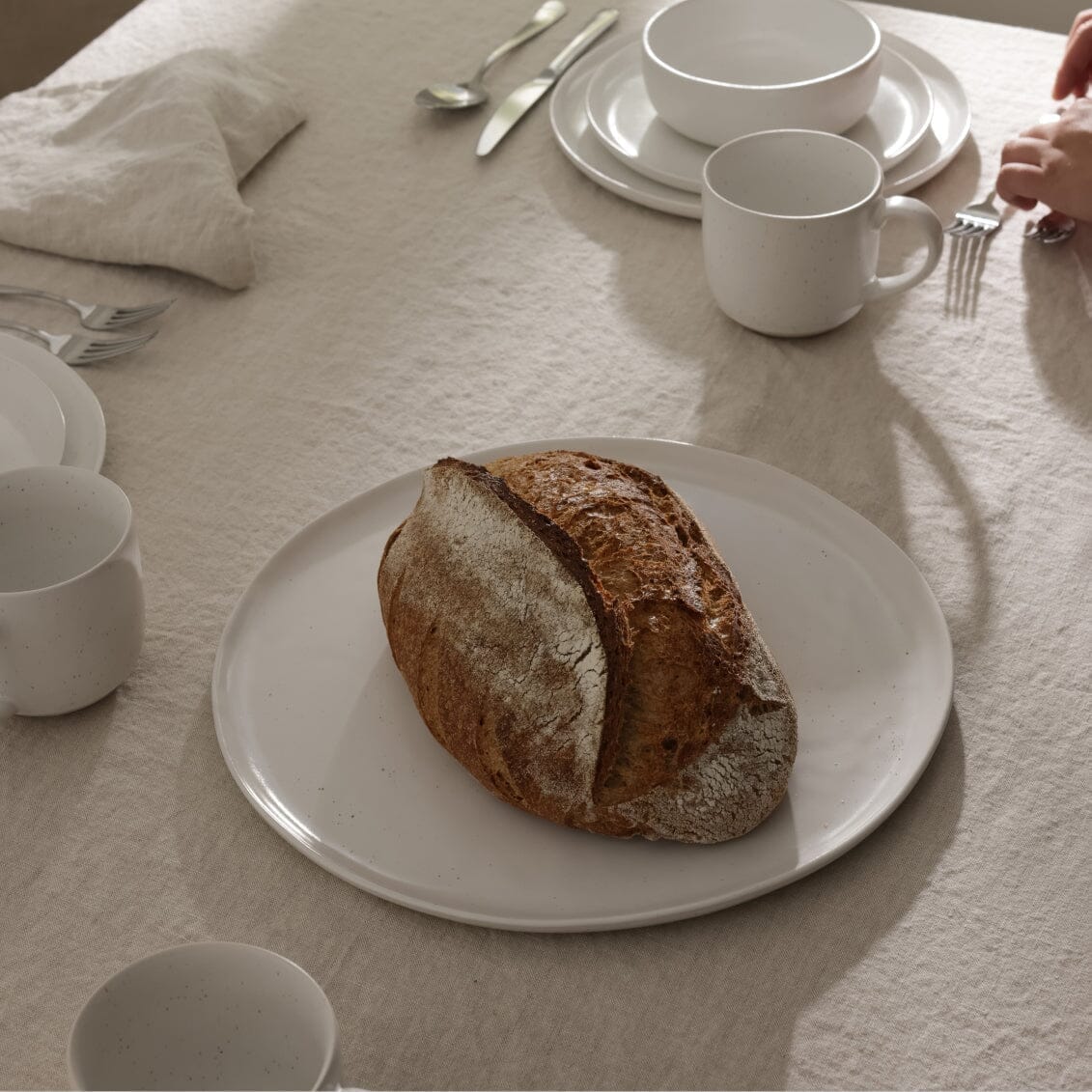 Serving platter dinnerware by Fable Home, shown in a deserttaupe finish.