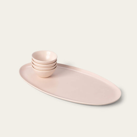 Serving platter set bundles by Fable Home, shown in a blushpink finish. – #blushpink