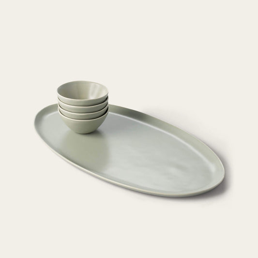 Serving platter set bundles by Fable Home, shown in a beachgrassgreen finish. – #beachgrassgreen
