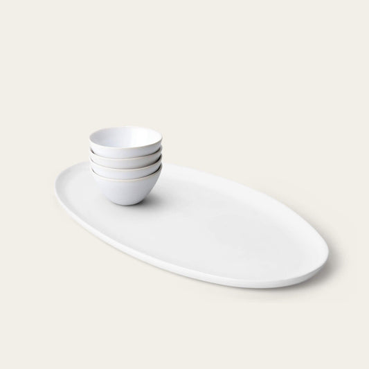 Serving platter set bundles by Fable Home, shown in a pearlwhite finish. – #pearlwhite